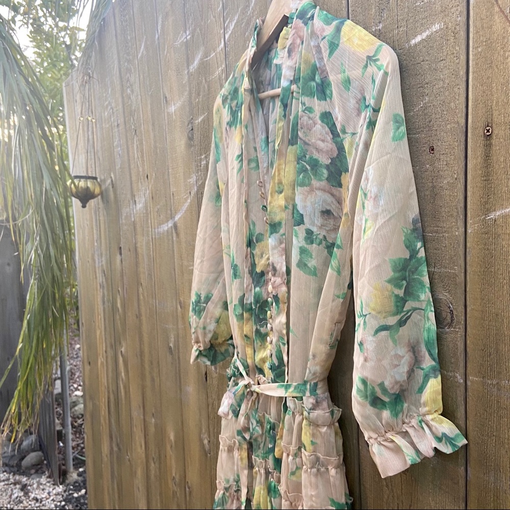 O.P.T Floral Print Tiered Midi Dress 🌿 XS - Picture 4 of 12